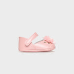 Mayoral Buty niechodki dla dziewczynki balerinki wizytowe z kwiatuszkiem Baby Pink