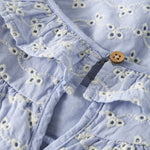 Lil’ Atelier Bluzka dziecięca dla dziewczynki z falbanką Zen Blue NMFTESSIE