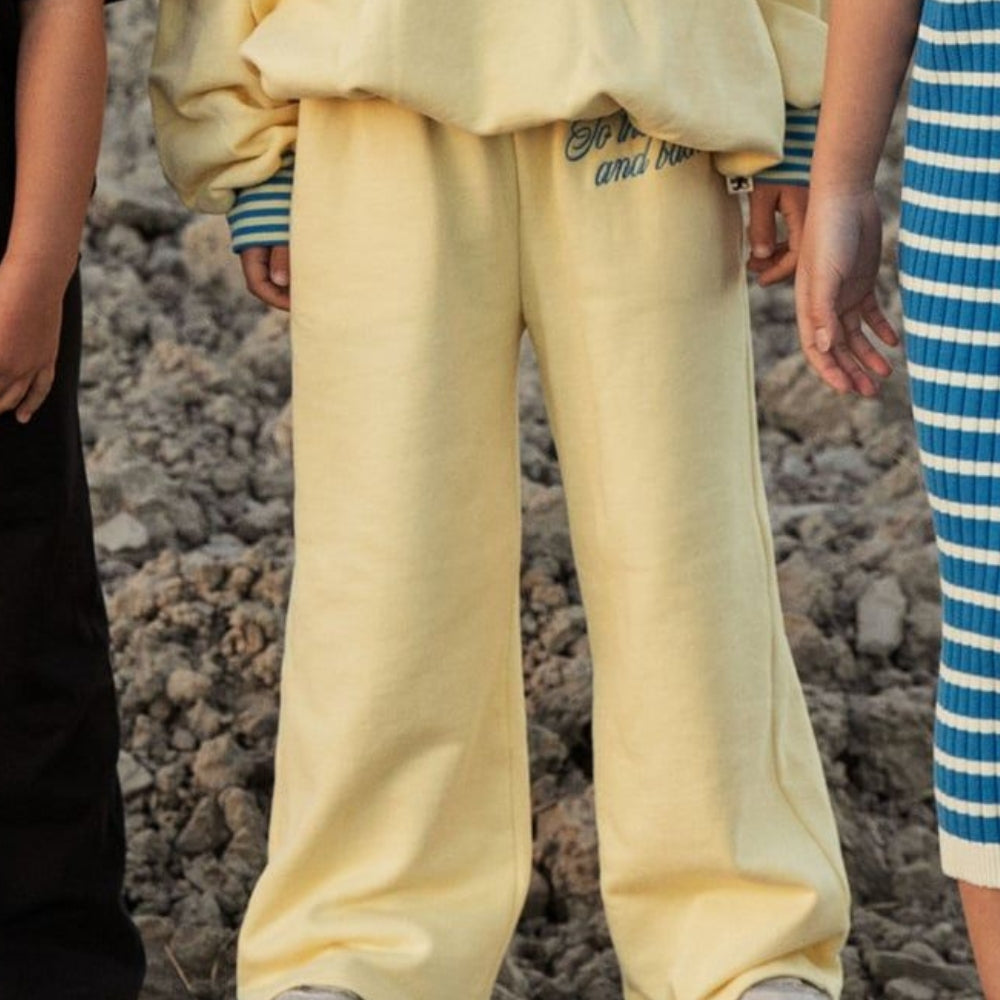 Mini Rodini Spodnie dla dziewczynki dzwony To the moon Yellow