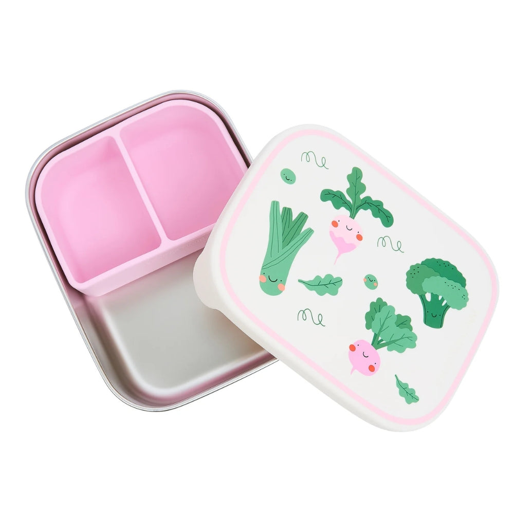 The Cotton Cloud Lunchbox dziecięcy ze stali nierdzewnej z wyjmowanymi przegrodami Veggie Pals