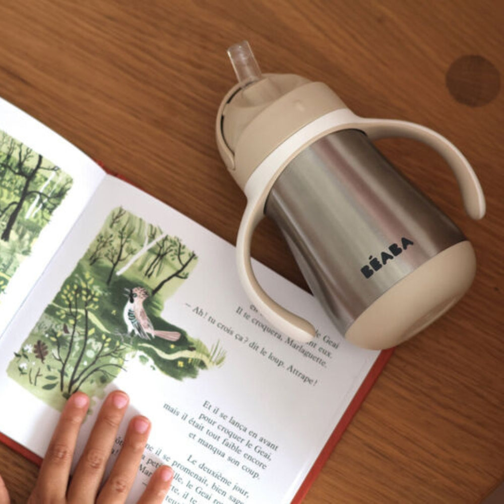 Beaba Bidon termiczny dla dzieci niekapek ze słomką 250 ml Clay Earth