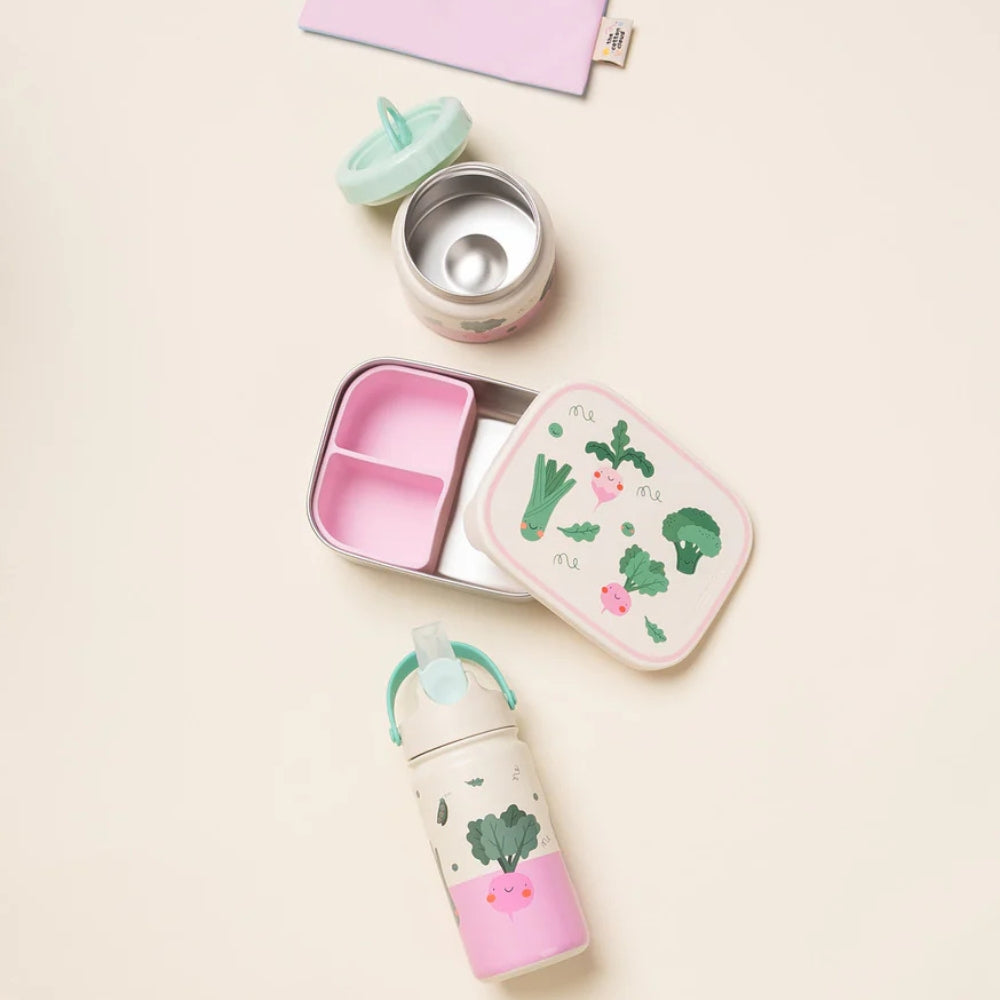 The Cotton Cloud Lunchbox dziecięcy ze stali nierdzewnej z wyjmowanymi przegrodami Veggie Pals