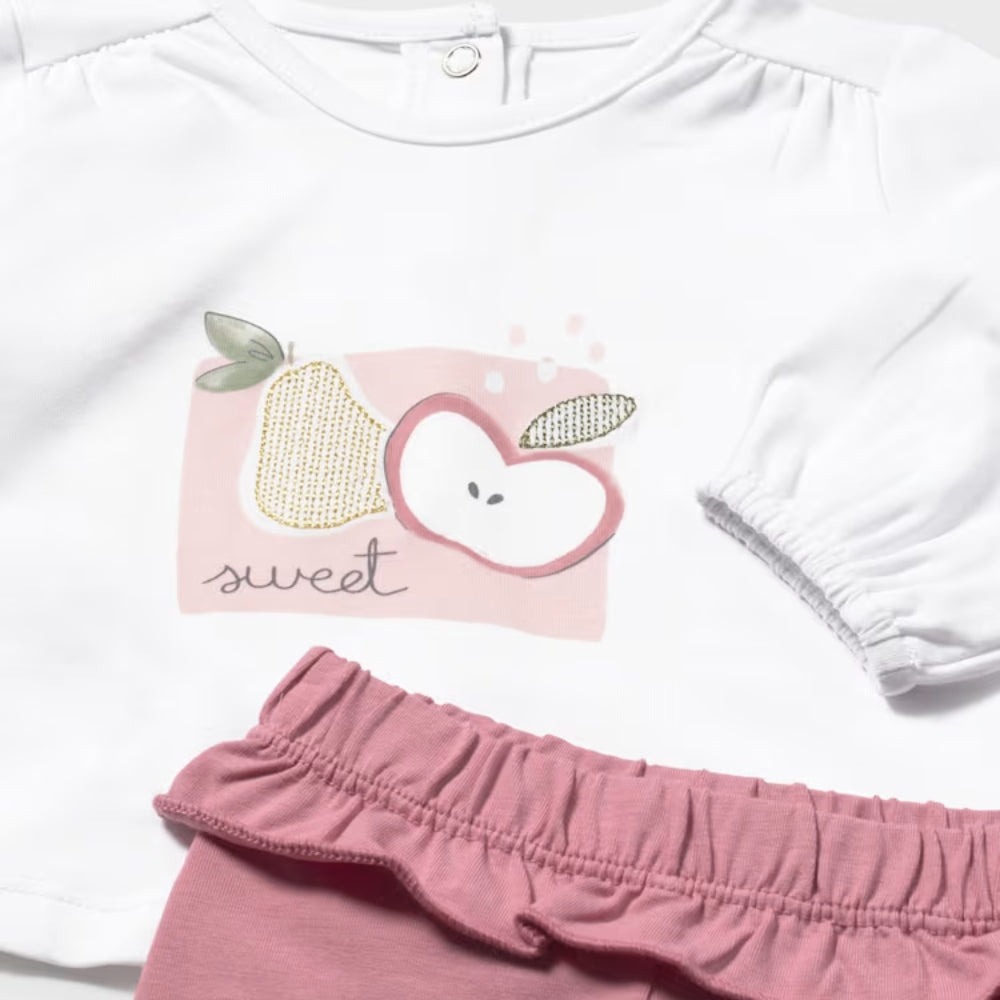 Mayoral Komplet dla dziewczynki 4-częściowy z legginsami i koszulkami Rose
