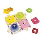 Janod Drewniane piramidki dla dzieci Źółwie Zigolos