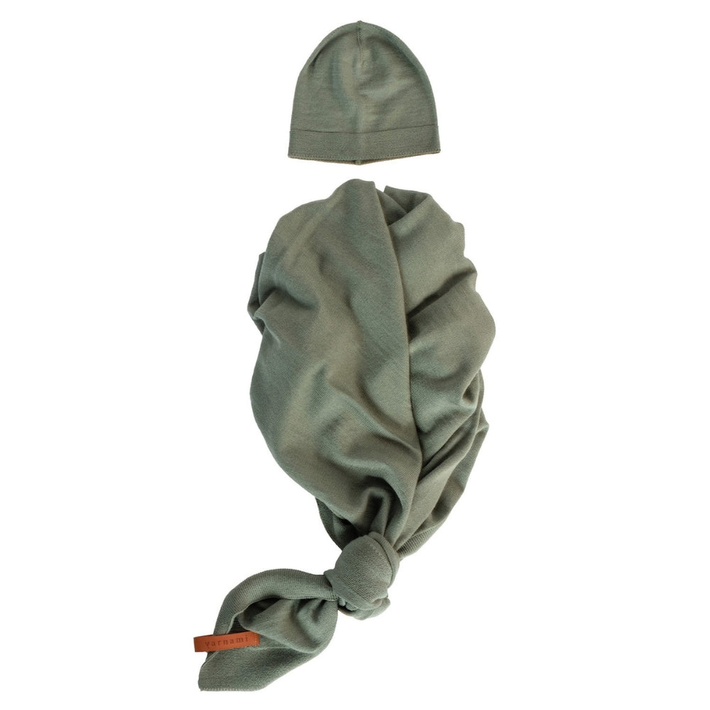 Yarnami by Poofi Zestaw merino Cozy dla niemowlaka oliwkowy