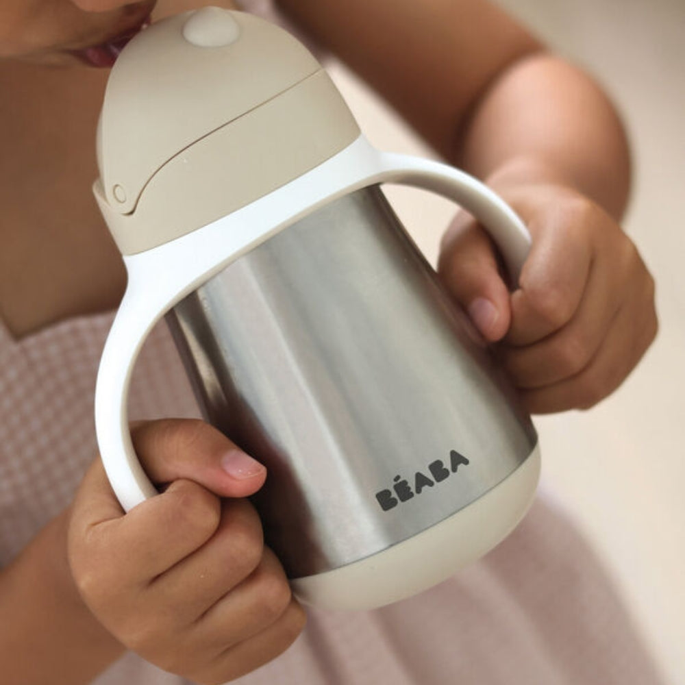 Beaba Bidon termiczny dla dzieci niekapek ze słomką 250 ml Clay Earth