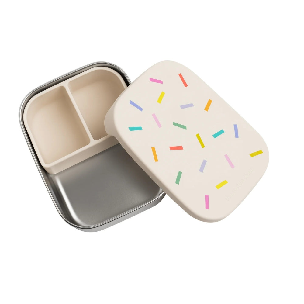 The Cotton Cloud Lunchbox dziecięcy ze stali nierdzewnej z wyjmowanymi przegrodami Confetti