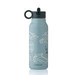 Liewood Bidon dziecięcy Falk Race cars / Beach blue 350ml