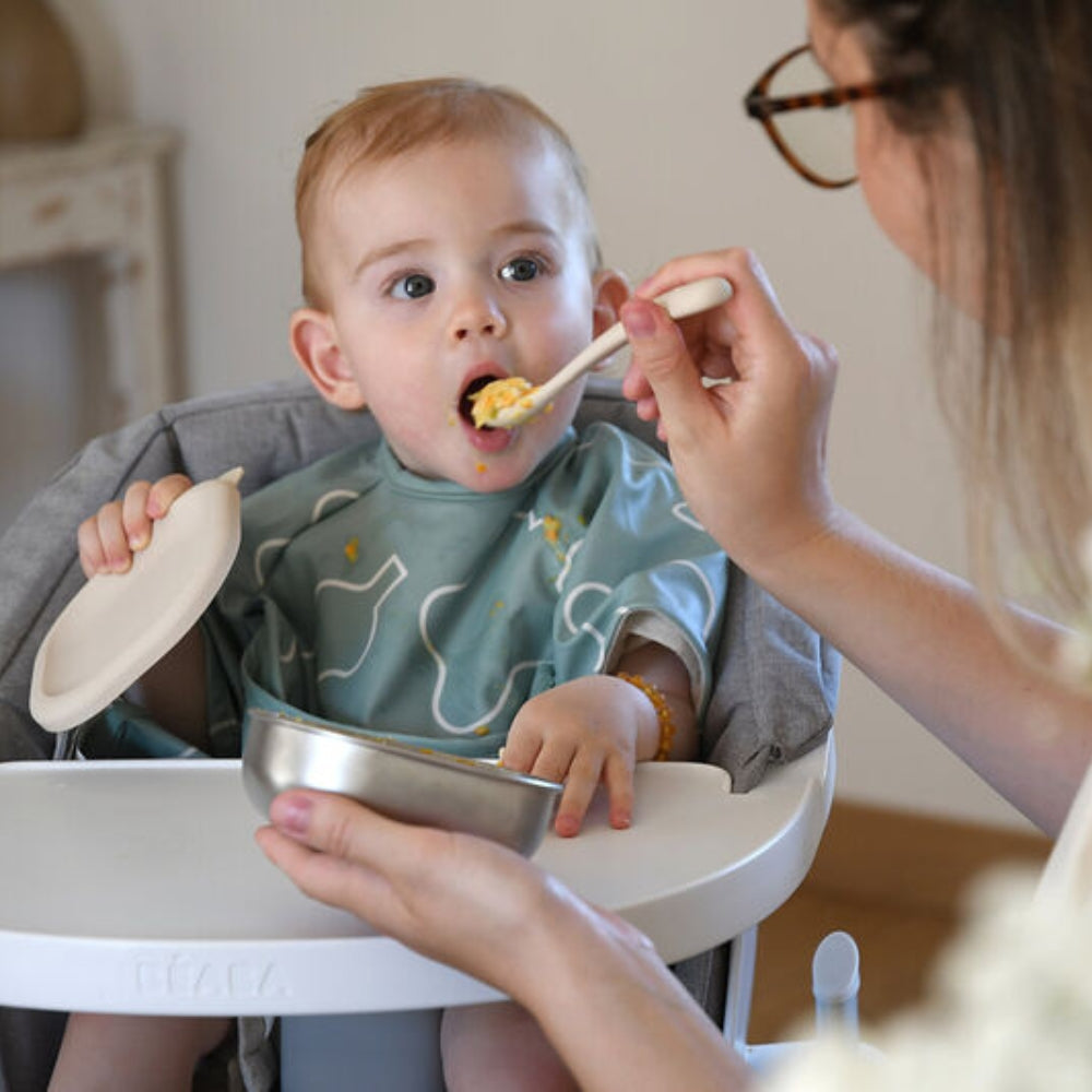 Beaba Pojemniki na jedzenie ze stali nierdzewnej z silikonową pokrywką 3 szt. Natural