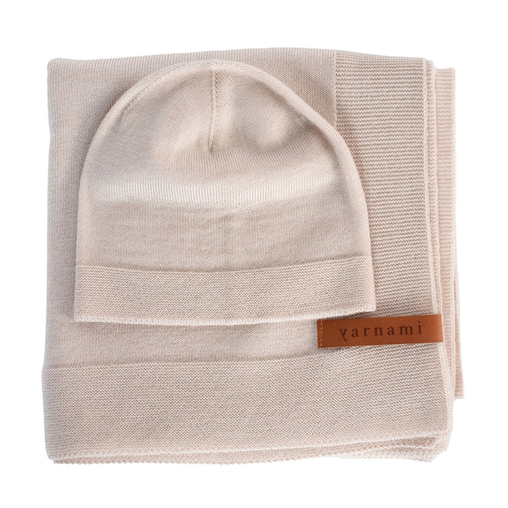 Yarnami by Poofi Zestaw merino Cozy dla niemowlaka piaskowy