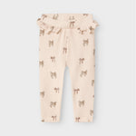 Lil’ Atelier Legginsy niemowlęce Slim Silver Peony Bow NBFGAVO