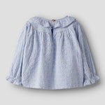 Lil’ Atelier Bluzka dziecięca dla dziewczynki z falbanką Zen Blue NMFTESSIE