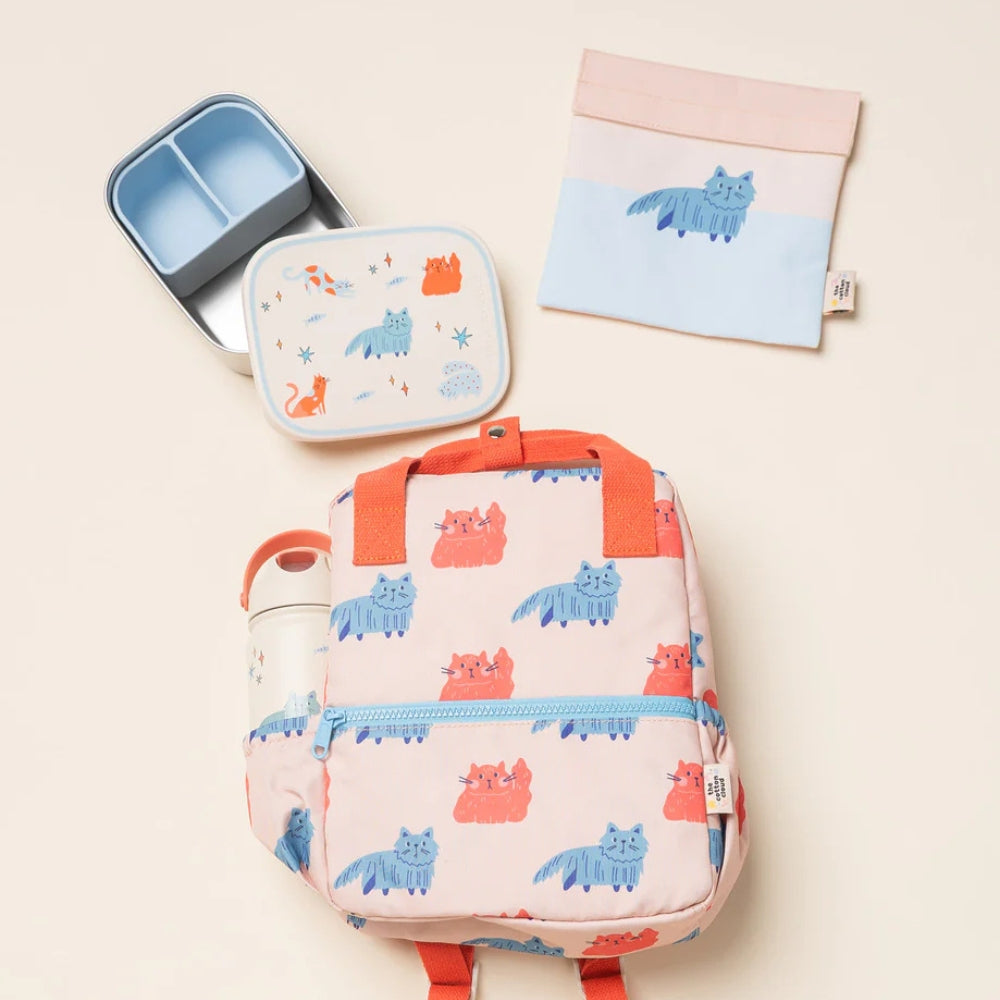 The Cotton Cloud Lunchbox dziecięcy ze stali nierdzewnej z wyjmowanymi przegrodami Meowtiful Cats