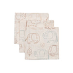 Jollein Chustki muślinowe 31x31cm Elephant Tales 3-Pak
