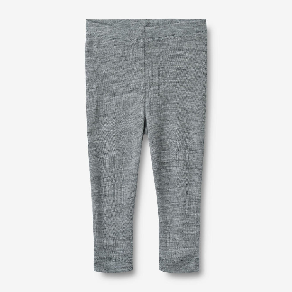Wheat Legginsy dziecięce z wełny merino Melange Grey