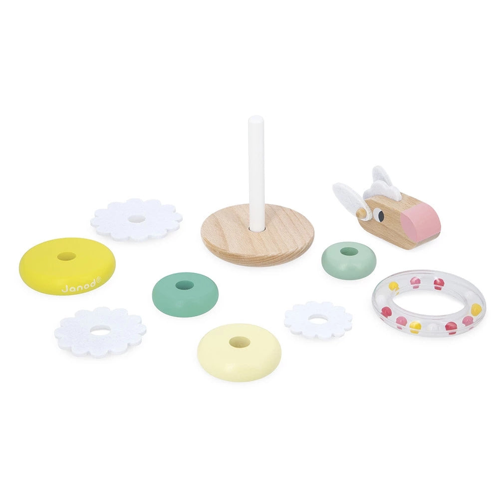 Janod Drewniana piramidka dla dzieci owca Zigolos