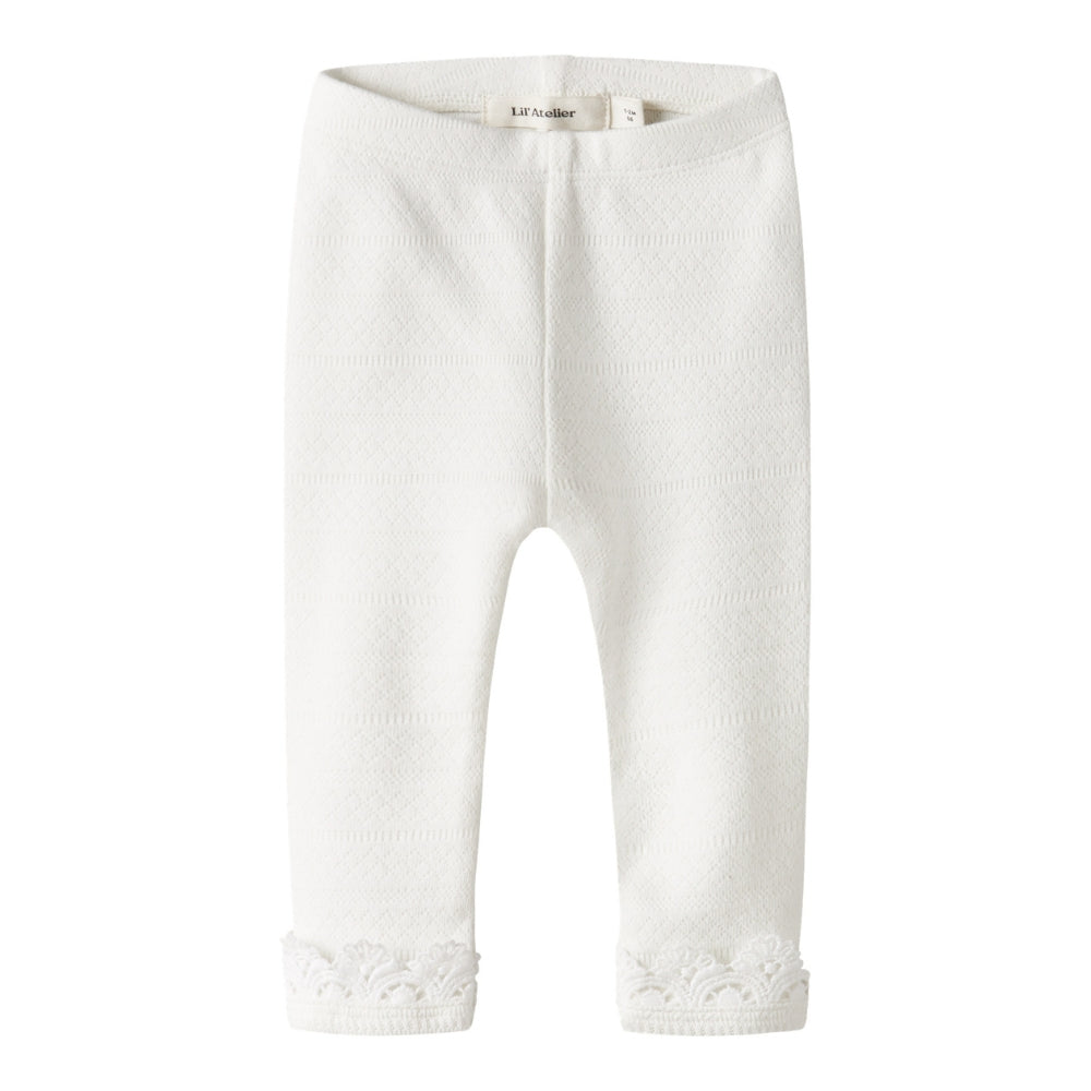 Lil’ Atelier Legginsy niemowlęce dla dziewczynki Coconut Milk NBFTAPIA