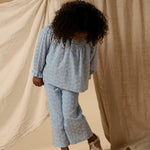 Lil’ Atelier Bluzka dziecięca dla dziewczynki z falbanką Zen Blue NMFTESSIE