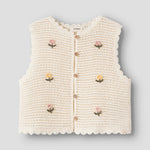 Lil’ Atelier Kamizelka niemowlęca dla dziewczynki Coconut Milk NMFFLORA