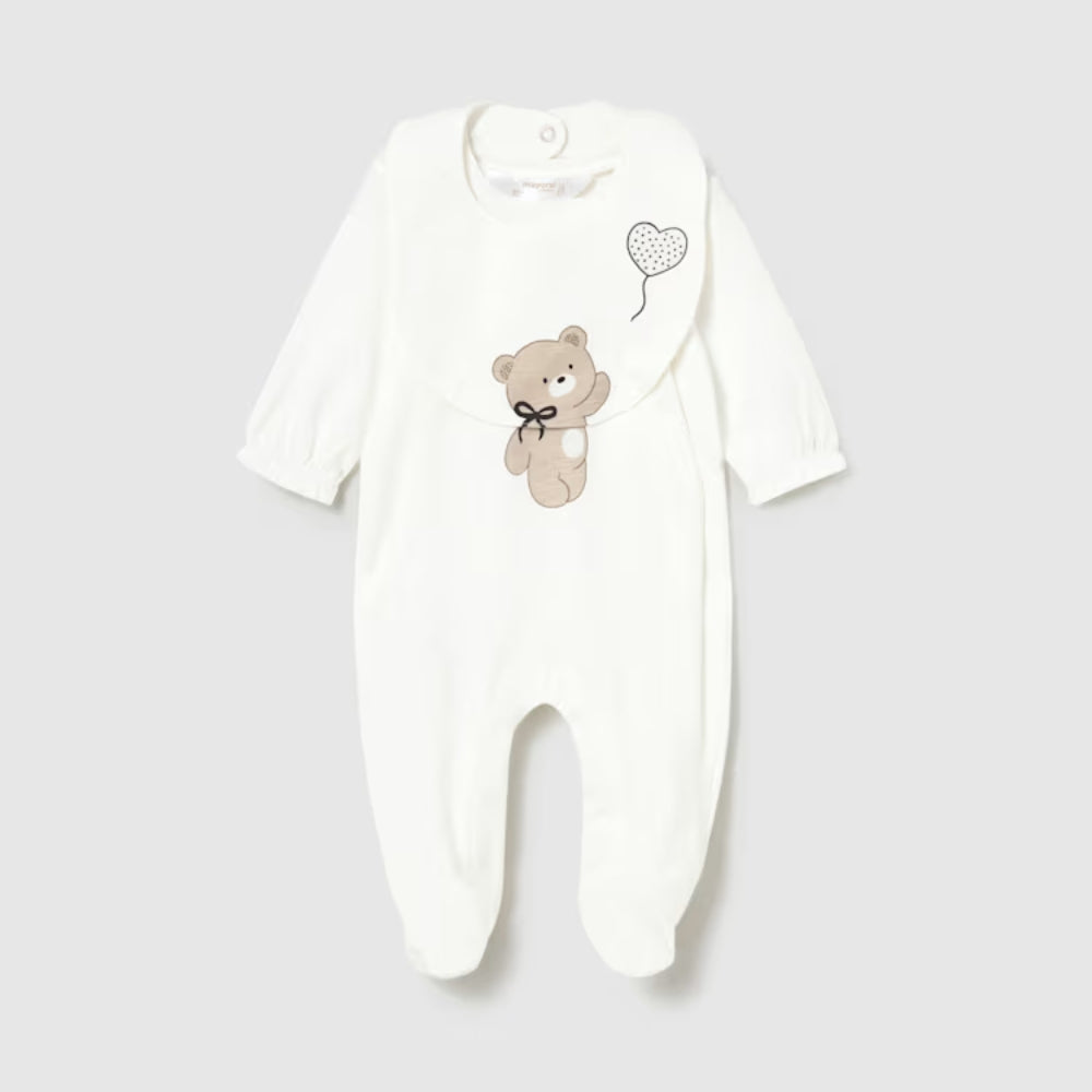 Mayoral Śpioszki ze śliniaczkiem Ecru