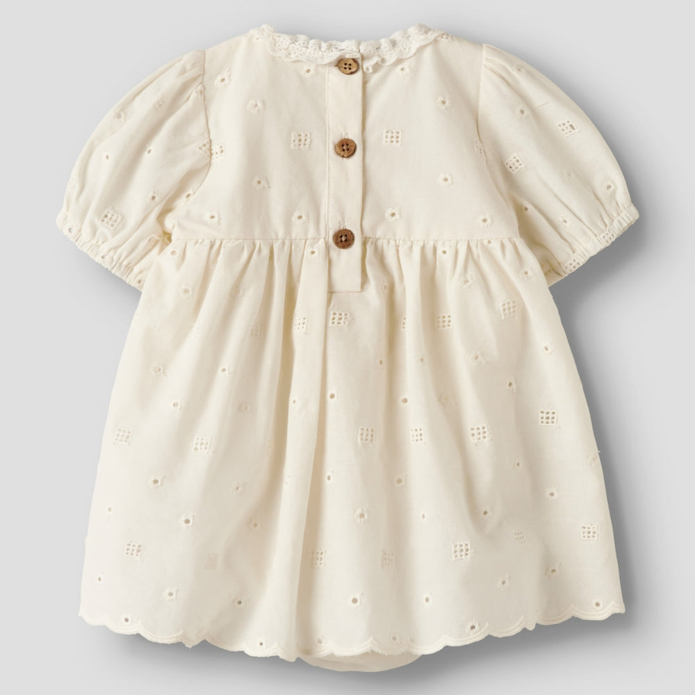 Lil’ Atelier Sukienka niemowlęca Coconut Milk NBFFLORES