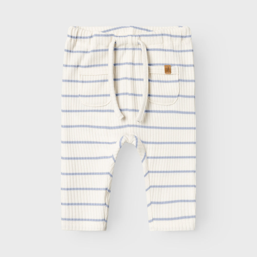 Lil’ Atelier Spodnie niemowlęce dla chłopca Coconut Milk Zen Blue NBMKAIL