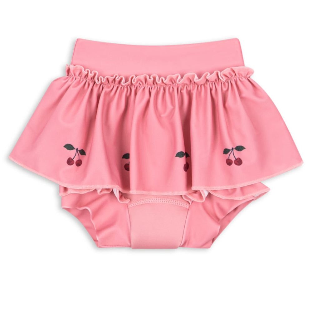 Konges Slojd Kąpielówki dla dziewczynki Bobbi Frill Mahogany Rose