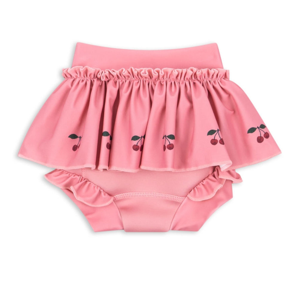 Konges Slojd Kąpielówki dla dziewczynki Bobbi Frill Mahogany Rose