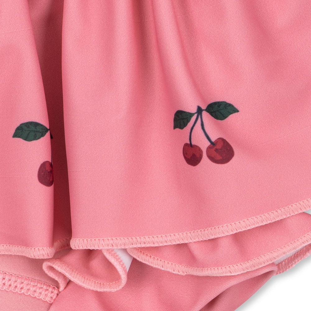 Konges Slojd Kąpielówki dla dziewczynki Bobbi Frill Mahogany Rose