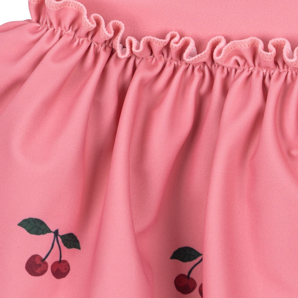 Konges Slojd Kąpielówki dla dziewczynki Bobbi Frill Mahogany Rose