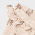 Lil’ Atelier Legginsy niemowlęce Slim Silver Peony Bow NBFGAVO