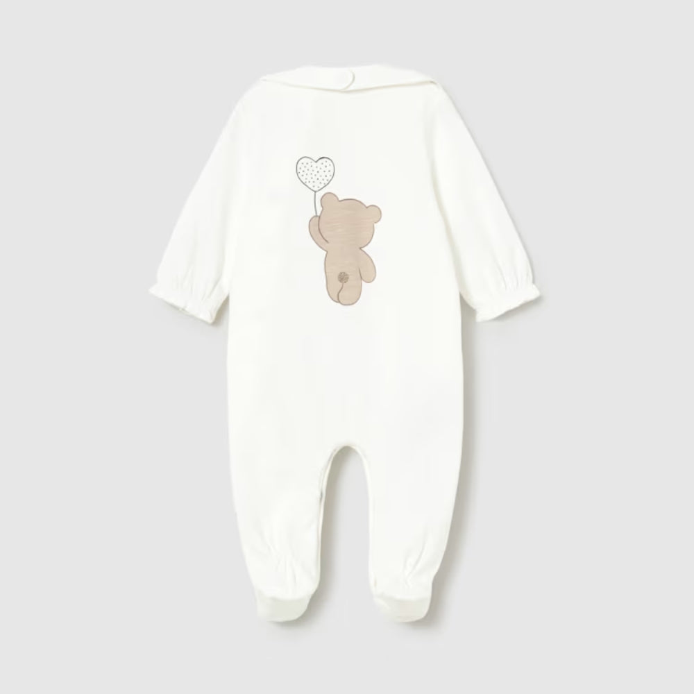 Mayoral Śpioszki ze śliniaczkiem Ecru