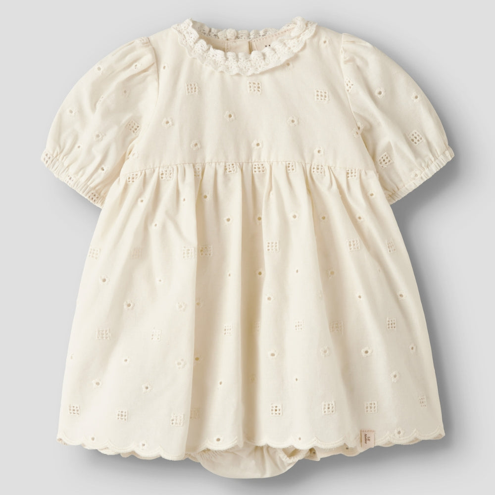 Lil’ Atelier Sukienka niemowlęca Coconut Milk NBFFLORES