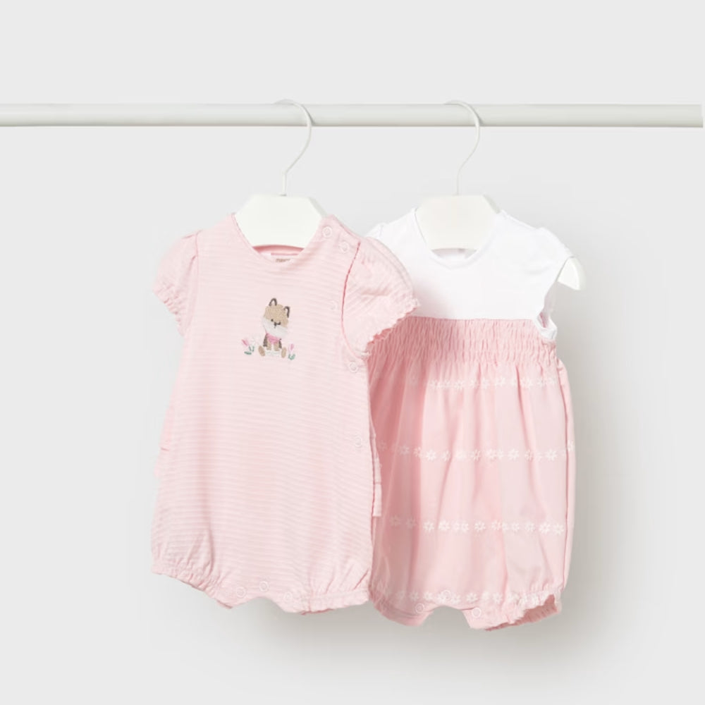Mayoral Zestaw rampersów dla dziewczynki 2 szt. Baby Pink