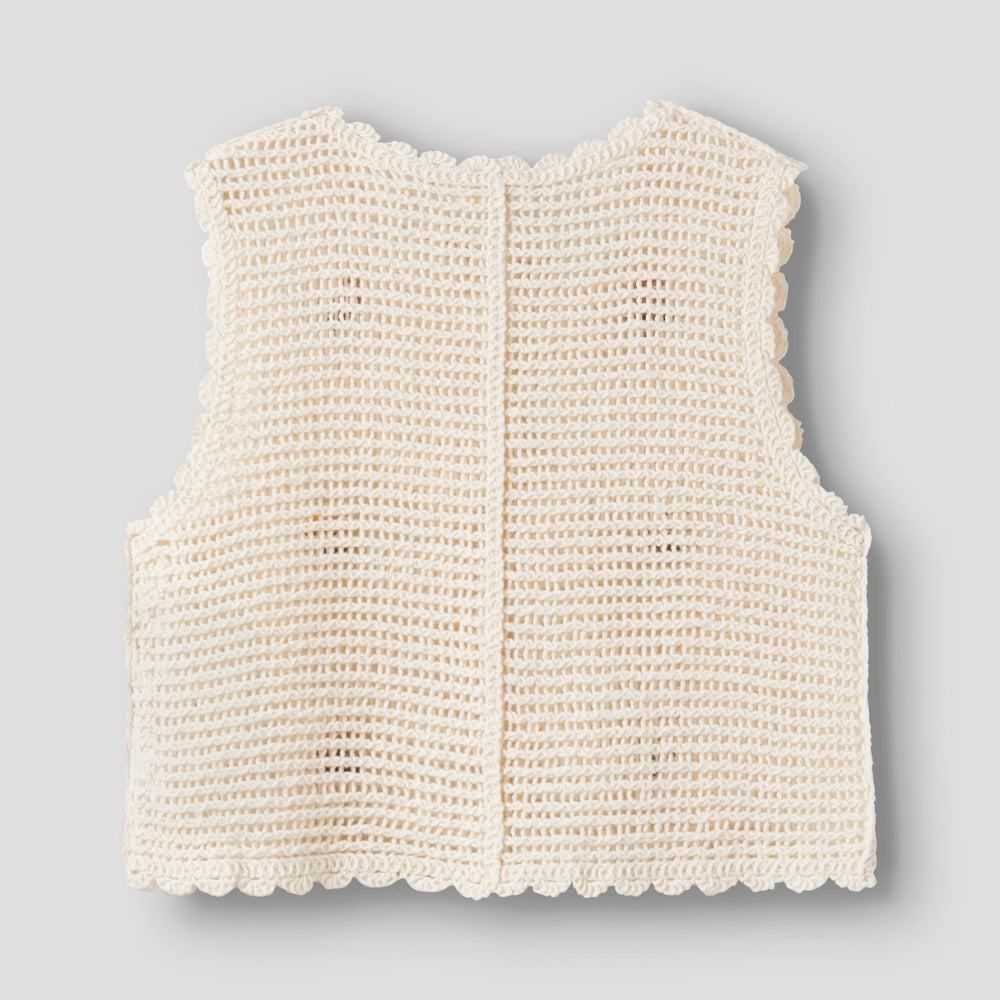 Lil’ Atelier Kamizelka niemowlęca dla dziewczynki Coconut Milk NMFFLORA