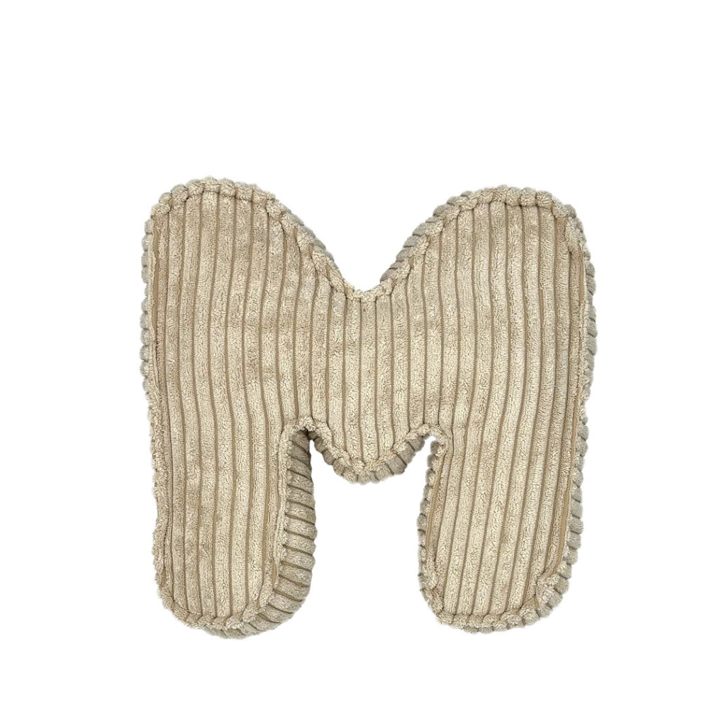 Muzpony Poduszka dekoracyjna sztruksowa literka Off White – personalizacja