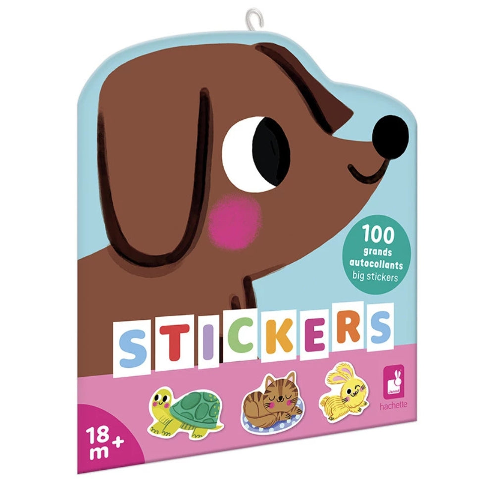 Janod Duże naklejki dla dzieci na arkuszach Domowe pupile 100szt