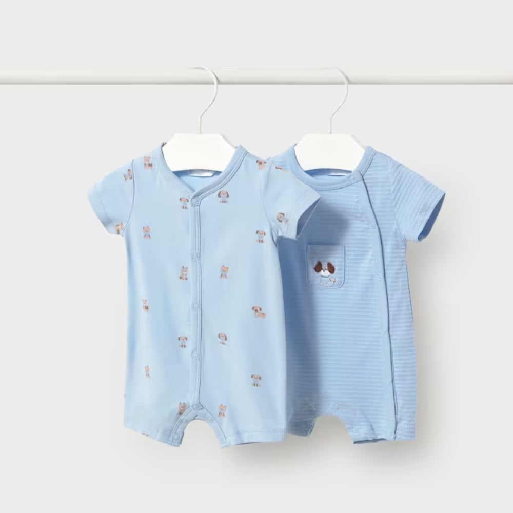 Mayoral Zestaw krótkich piżamek niemowlęcych 2-pak Sky