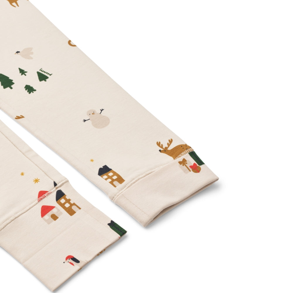 Liewood Piżama dla dziecka Wilhelm Grow Printed Holiday / Sandy