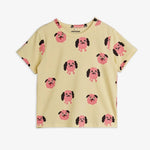 Mini Rodini Koszulka dla dziewczynki z krótkim rękawem Doggies Yellow