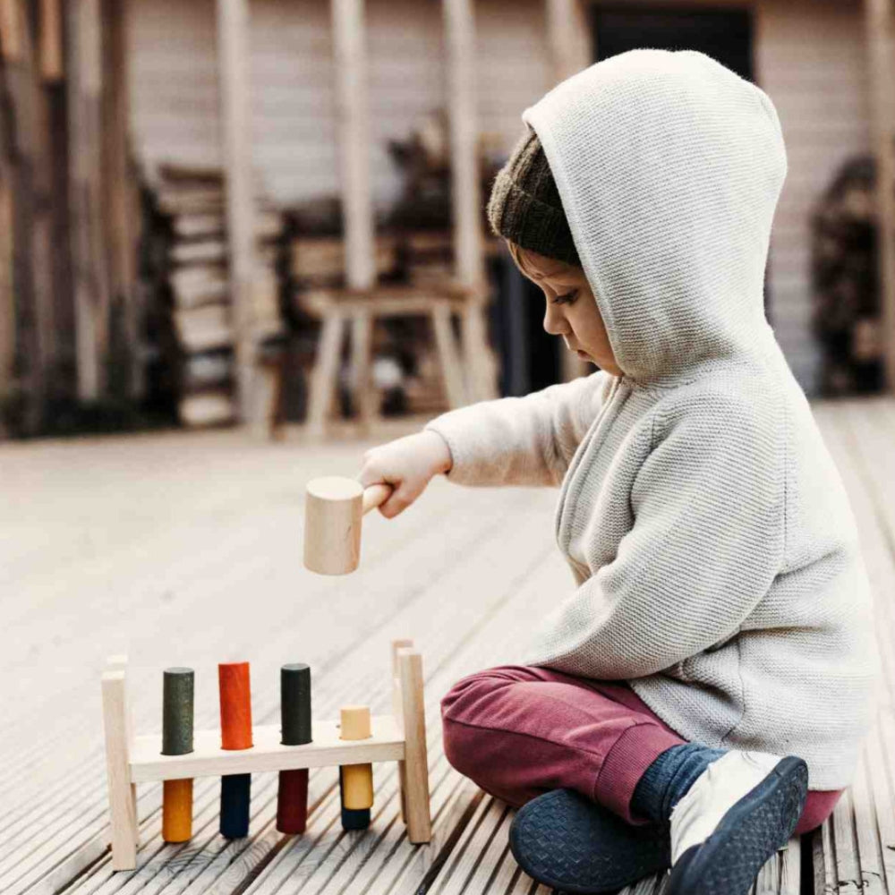 Wooden Story Drewniany przebijak dla dzieci Wielokolorowy