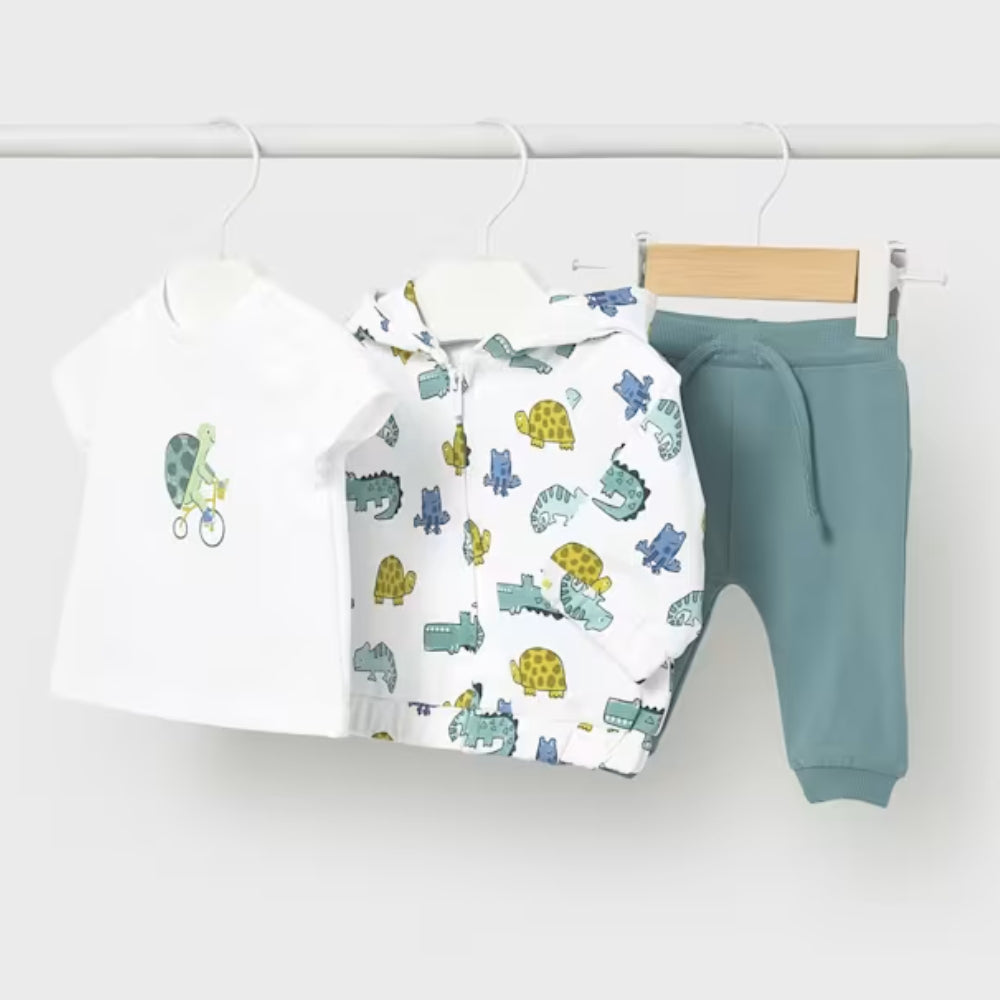 Mayoral Komplet dla chłopczyka 3-częściowy dresowy z koszulką Duck