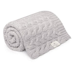 My Memi Kocyk z wełny merino warkocz light grey - premium collection