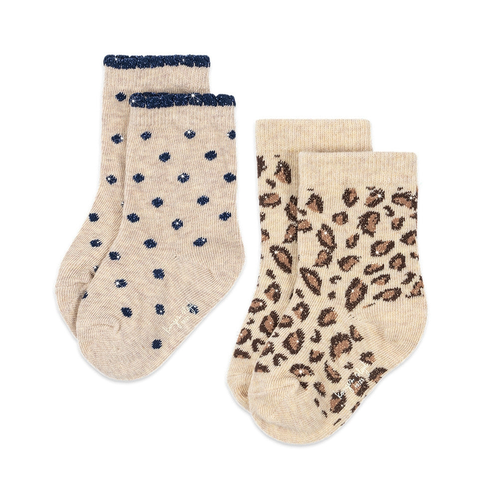 Konges Slojd Skarpetki dla dziewczynki brokatowe Leo nad Dot 2 pak