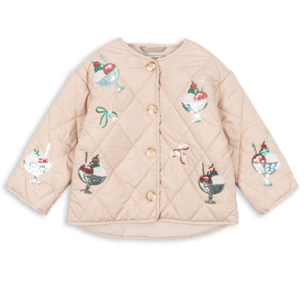 Konges Slojd Kurtka dla dziewczynki pikowana Flora Sequin Gelato