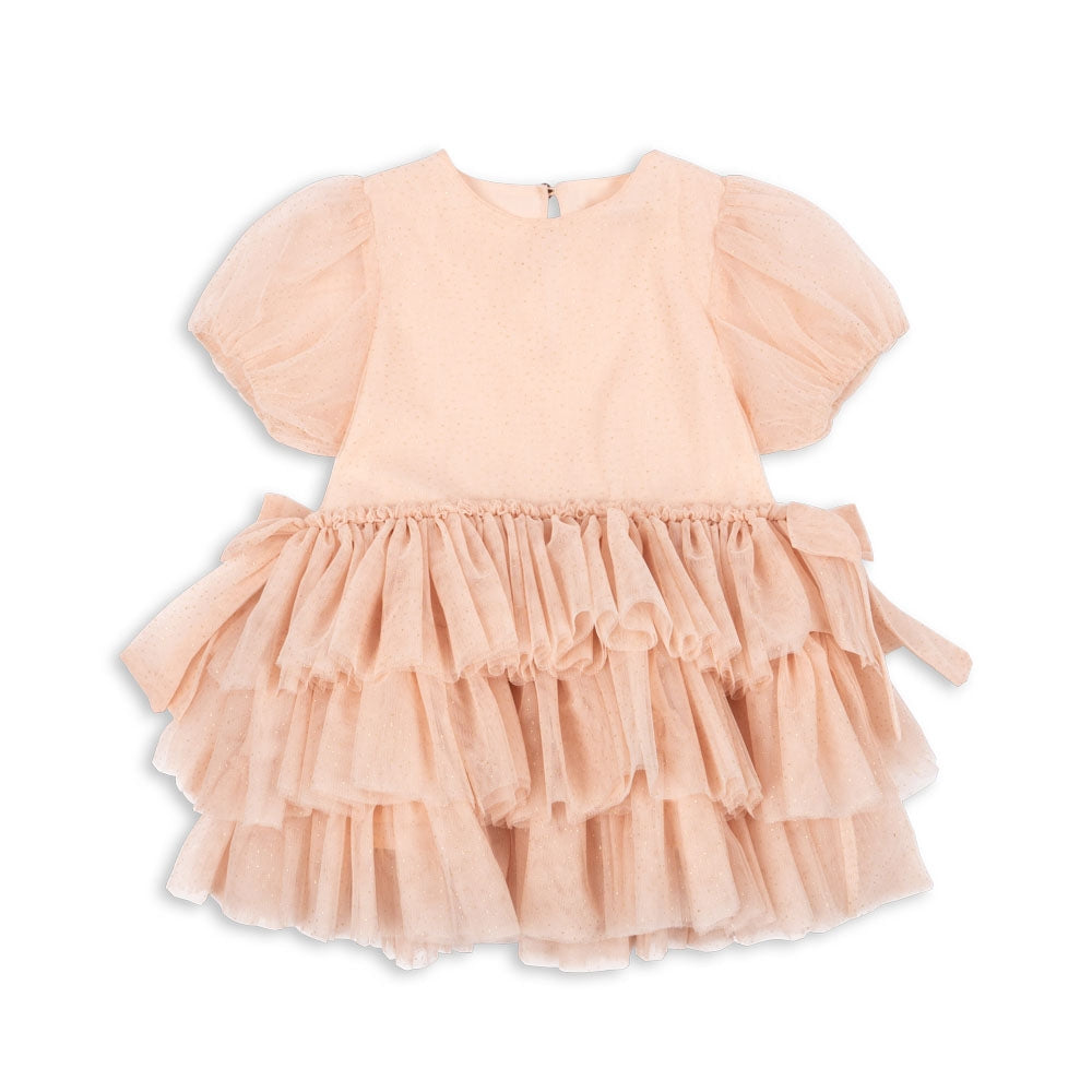 Konges Slojd Sukienka dla dziewczynki tiulowa Fay Pale Blush