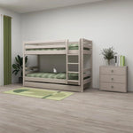 Flexa Łóżko dziecięce piętrowe z prostą drabinką Classic Grey washed pine