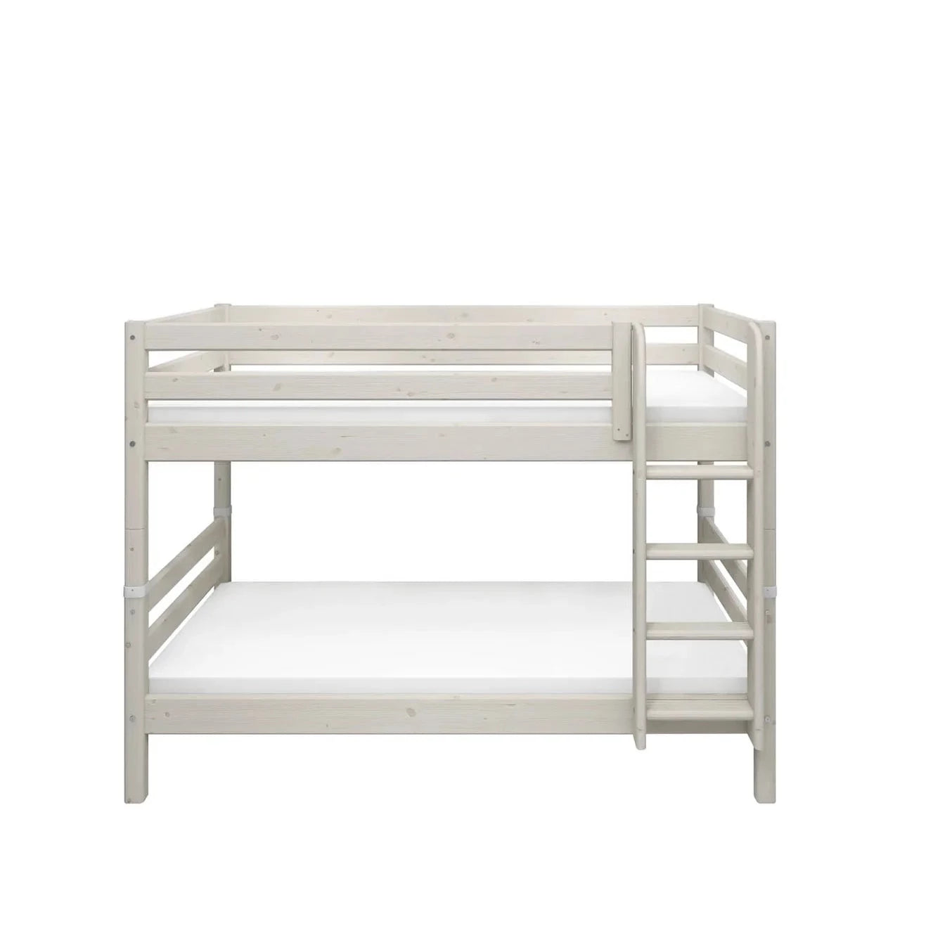 Flexa Łóżko dziecięce piętrowe z prostą drabinką Classic White Washed Pine