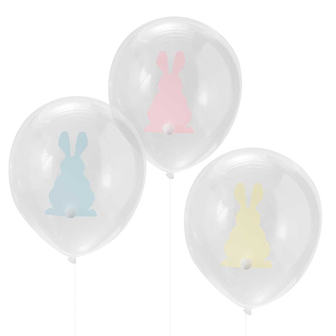 Gingerray balony lateksowe Bunny With Pom Poms