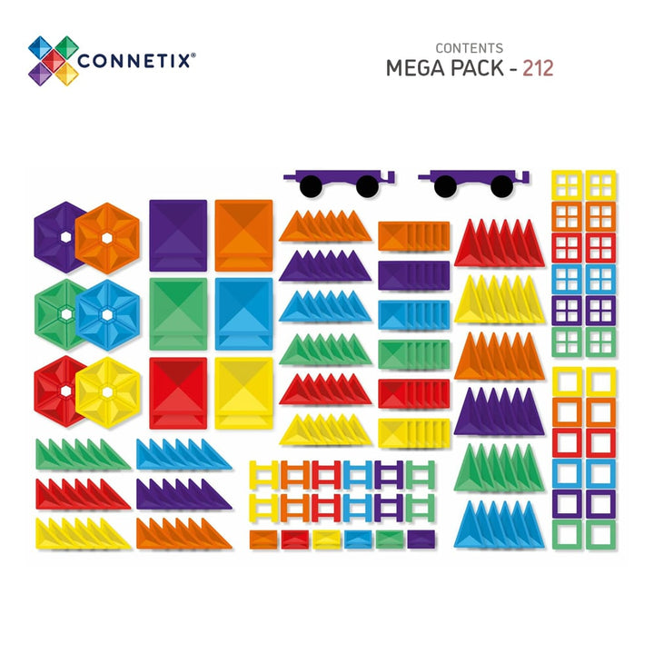 Connetix Klocki magnetyczne dla dzieci Rainbow Mega Pack 212el.